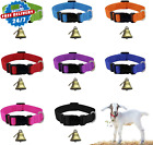 8 Pack Goat Collar with Bell, Sheep Collars with Bell, Grazing Copper Bells and