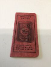 Honest Scotch Snuff Advertising Pocket Notebook, 1935-36, Am. Snuff Co. Memphis