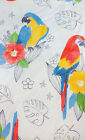 Summer Fun Tropical Birds Flannel Back Vinyl Tablecloths Assorted Sizes Multi