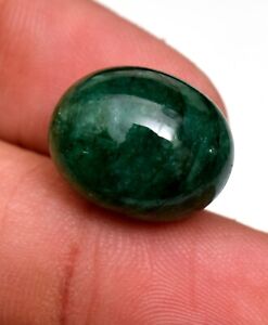 Natural Certified Zambian Emerald Oval Cabochon 13.95  Ct Loose Gemstone