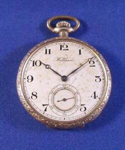 1920 WALTHAM 7 Jewel Grade 210 Size 12s Open Face Pocket Watch w/ Gold Fill Case
