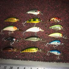 Vintage Bomber fishing Lures Lot 14 Total Crank Baits Bass Tackle Model A
