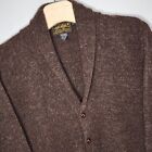 Vintage Eddie Bauer Wool Shawl Collar Cardigan Sweater USA Elbow Tall Size XL