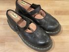 Dr Martens Mary Jane Shoes 1B66 Round Toe Leather Black US 7
