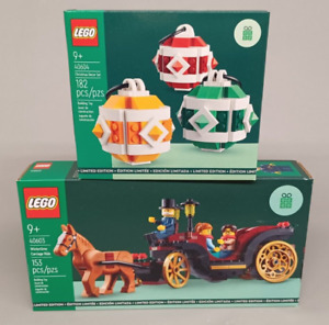 Lot of LEGO Holiday Promos 40603 Wintertime Carriage & 40604 Christmas Decor