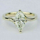 14k Solid Yellow Gold 2 Ct Marquise Cut Solitaire MOISSANITE Engagement Ring