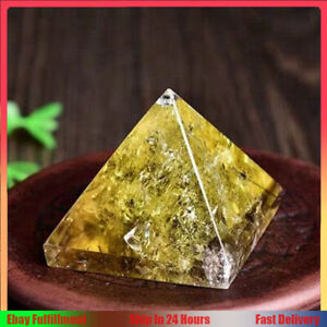 Natural Citrine Quartz Gemstone Crystal Energy Healing Mineral Tower Pyramid US