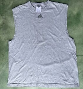 Vintage Adidas Tank Top Shirt Mens Size L Gray Sleeveless Logo Y2K