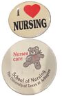 (2) 1980’s Nursing Button Pins UTA School Of Nursing And I ❤️Nursing