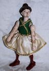 T3L. ANTIQUE HUMPTY DUMPTY CIRCUS DANCER, PAINTED WOOD, ARMS, LEGS, HEAD MOVE