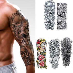 5pcs Large Temporary Body Art Arm Tattoo Sticker Sleeve Man Women Waterproof USA