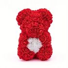 Always and Forever Rose Flower Teddy Bear- Big Red w/ White Heart