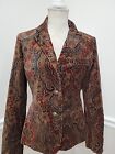 Vintage 90s Ralph Lauren Paisley Printed Velvet Damask Blazer Jacket Size M