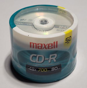 Maxell 50 Pack CD-R 700mb 80min 48x Recordable Media Discs NEW