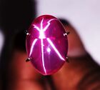 6 Rays NATURAL Red Star Ruby 8 Ct Oval Cabochon CERTIFIED Loose Gemstone