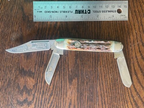 Rare 1 of 600 Stag Hen & Rooster  Stockman Cattle Knife 1990 Vintage