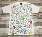 New ListingDr Seuss Shirt Adult Medium White Vintage One Fish Two Fish All Over Print Y2K