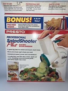 Presto Professional Salad Shooter Plus Electric Slicer Shredder Bonus Unused