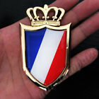 3D Metal Golden France French Flag Crown Shield Car Emblem Badge Decal Sticker