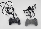 Lot of 2 Sony PlayStation 2 PS2 DualShock 2 Controller Black OEM - For Parts