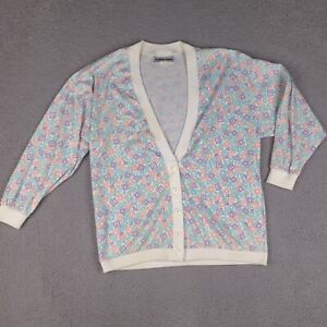 Vintage Catalina Cardigan Sweater Women's Large Multicolor Button Up Made In USA