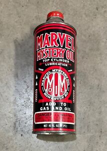 Marvel Mystery Top Cylinder Lube Cone Top Can 16 Oz. Vintage Original Empty