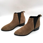 Frank and Oak Women Brown Suede Pointed Toe Pull Up Ankle Bootie 7