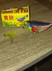 Vintage Tin Wind-Up Blue Bird Complete in Original Box with Key ~WORKING~