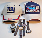 NY Giants Lot 5 Watches 2 Hats Authentic Sideline Super Bowl XLII Bulova