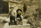 New ListingLittle Boy & Girl Wearing Cowboy Hats On Steps B&W Photograph 3.5 x 4.5