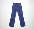 Vintage 50s 60s Streetwear Womens 8 Wool Blend Pinstriped Ski Snow Pants Blue