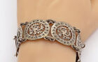 TAXCO MEXICO 925 Silver - Vintage Traditional Bird Link Chain Bracelet - BT2743