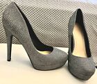 Charlotte Russe JINNI-S Platform Pumps Silver Pre-Owned Size 8