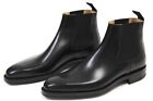 NEW Handmade Genuine Leather Chelsea Boots, Black Ankle Wedding Boots For Men
