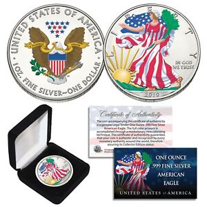 2024 1 oz Colorized 2-Sided American Silver Eagle Coin (BU) with BOX LTD of 300