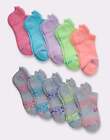 Hanes No Show Socks 10-Pack Girls Comfort Fit Heel Shield Cushioned Heel Toe
