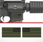 2X American Flag Olive Green Sticker Vinyl Decal AR-15 Lower Tactical Police