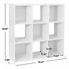 9-Cube Wood Shelf Storage Cabinet Cubical Cupboard Organizer Home Decor White