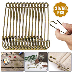 60PCS Safety Pins Large Heavy Duty Stainless Steel Sewing Crafting Jewelry Tool