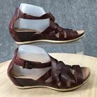 Dansko Sandals Womens 36 Vivian Casual Ankle Strappy Wedge Red Leather Open Toe