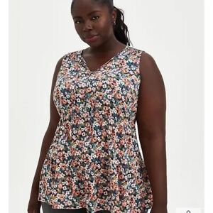 NWT Torrid Size 00 Floral Tiered Tank floral spring summer blouse