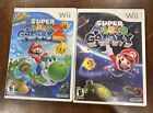 Nintendo Wii Super Mario Galaxy 1 & 2 Bundle Lot - CIB Tested Free Shipping!