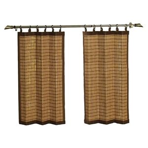 Versailles Bamboo Ring Top Curtain Set 2 Panels 48