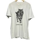 Vintage 1990 Wolf Losing Ground Human-I-Tees Nature Tee - Size XL