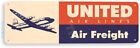 United Airlines Freight Retro Airport Aviation Sign D137
