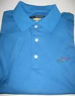 Men's Greg Norman Golf Shirt Shor Sleeve Play Dry Blue Performance Polo Size L