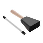 Professional Metal Cow Bell Wooden Handle Cowbell W/ Plastic Stick for Band P4B9