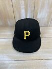 Pittsburgh Pirates Hat Cap New Era Size 7 3/8 Fitted Black On Field Made USA