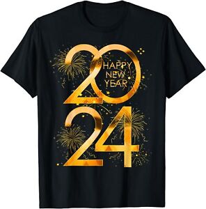 NEW! New Years Eve Party Supplies 2024 Happy New Year Fireworks T-Shirt