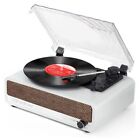 Vinyl Record Player with Speaker Bluetooth Turntable Vintage Portable White